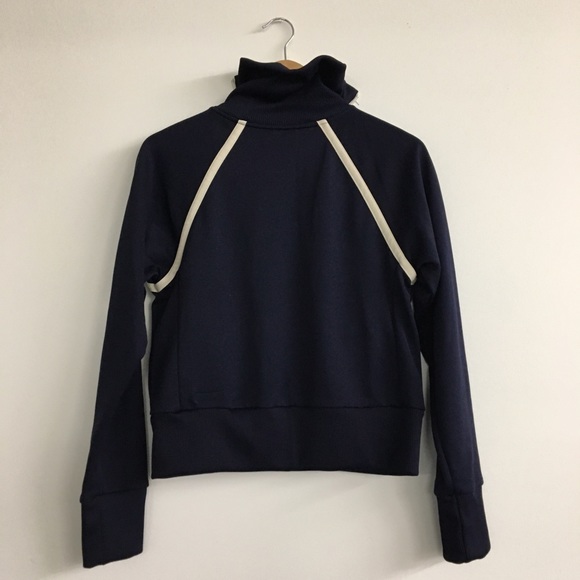 Puma track jacket retro vintage Navy & Cream SZ M - Picture 2 of 5